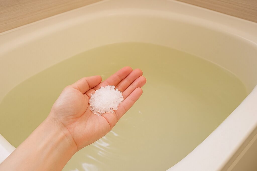 お風呂に塩をいれる