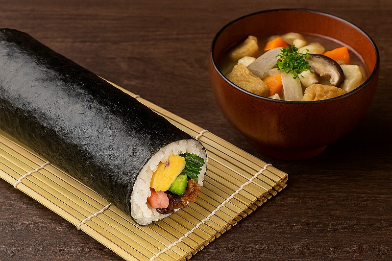 けんちん汁と恵方巻