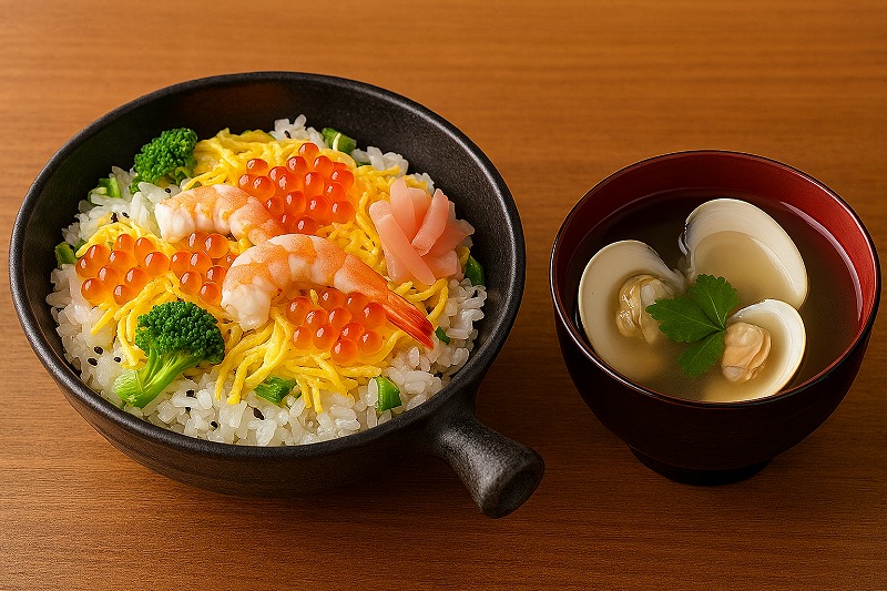 ちらし寿司とお吸い物